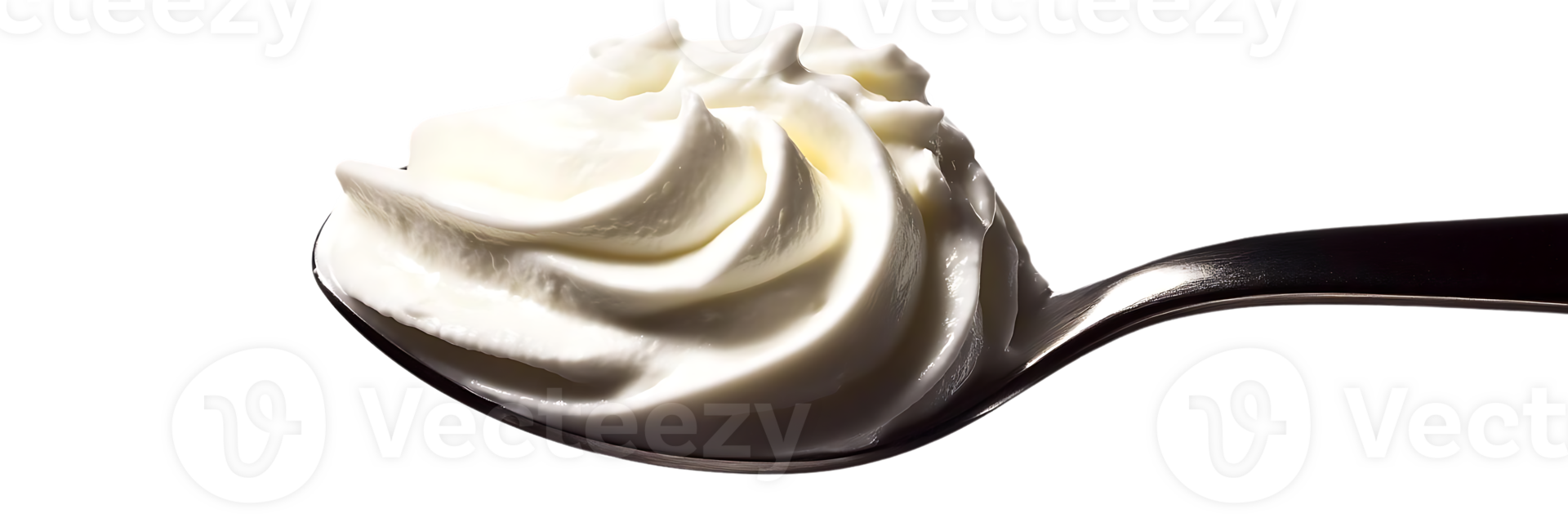 Whipped Cream on a Spoon with a Transparent Background, Delicious Dairy Treat,  Perfect for Dessert and Coffee png