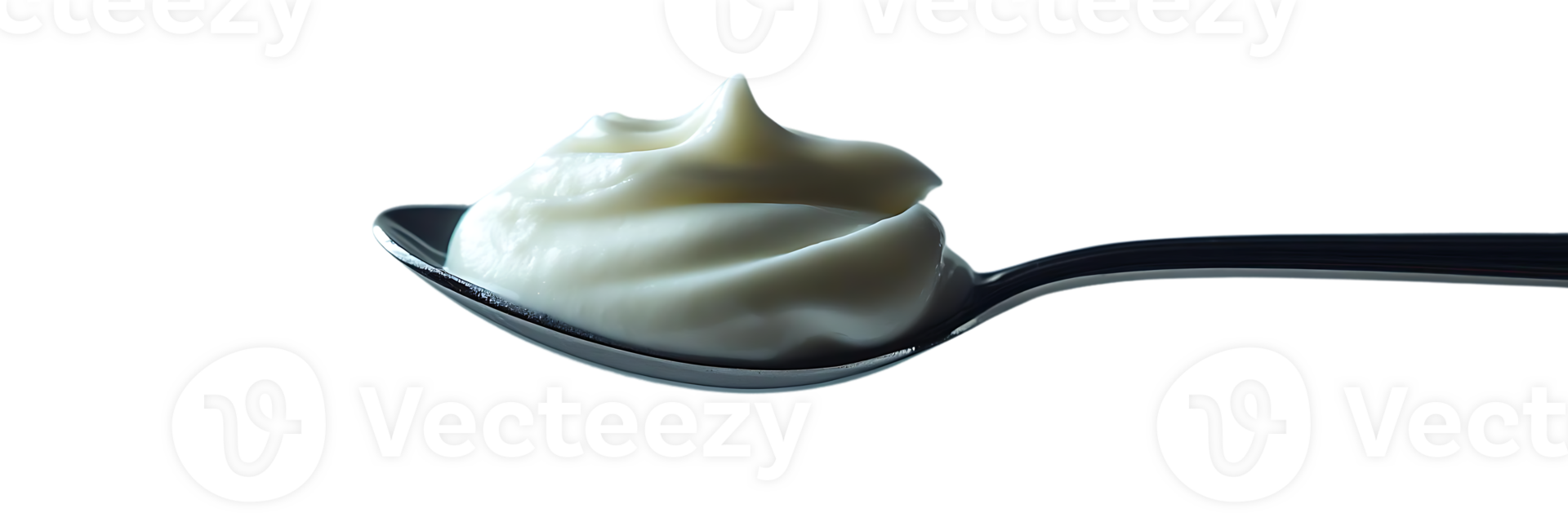 Creamy Whipped Topping on a Spoon with a Transparent Background png