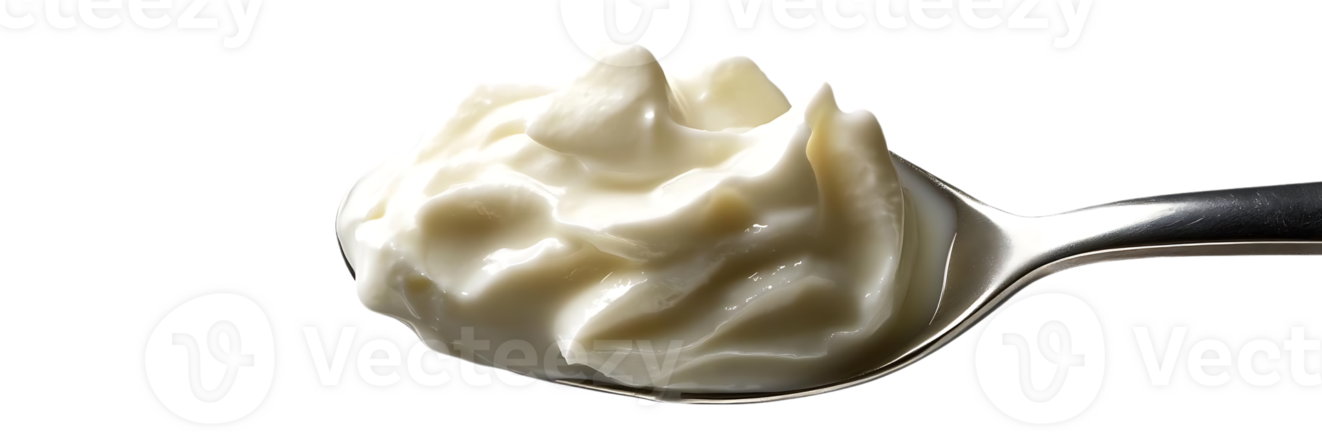 Spoonful of Creamy Whipped Yogurt on Transparent Background png