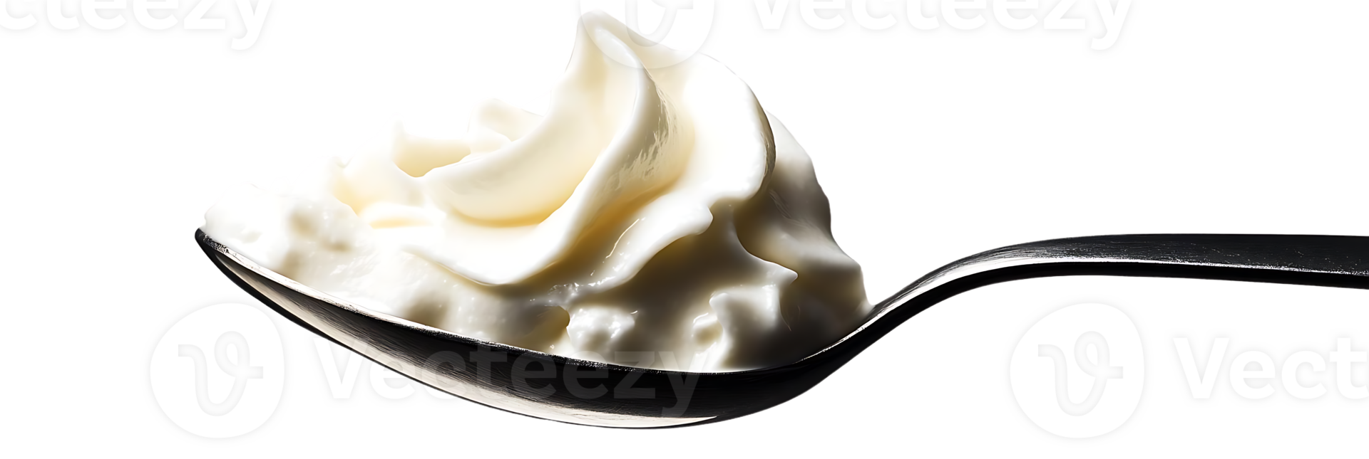 Spoonful of Whipped Cream with a Transparent Background, a Culinary Delight png