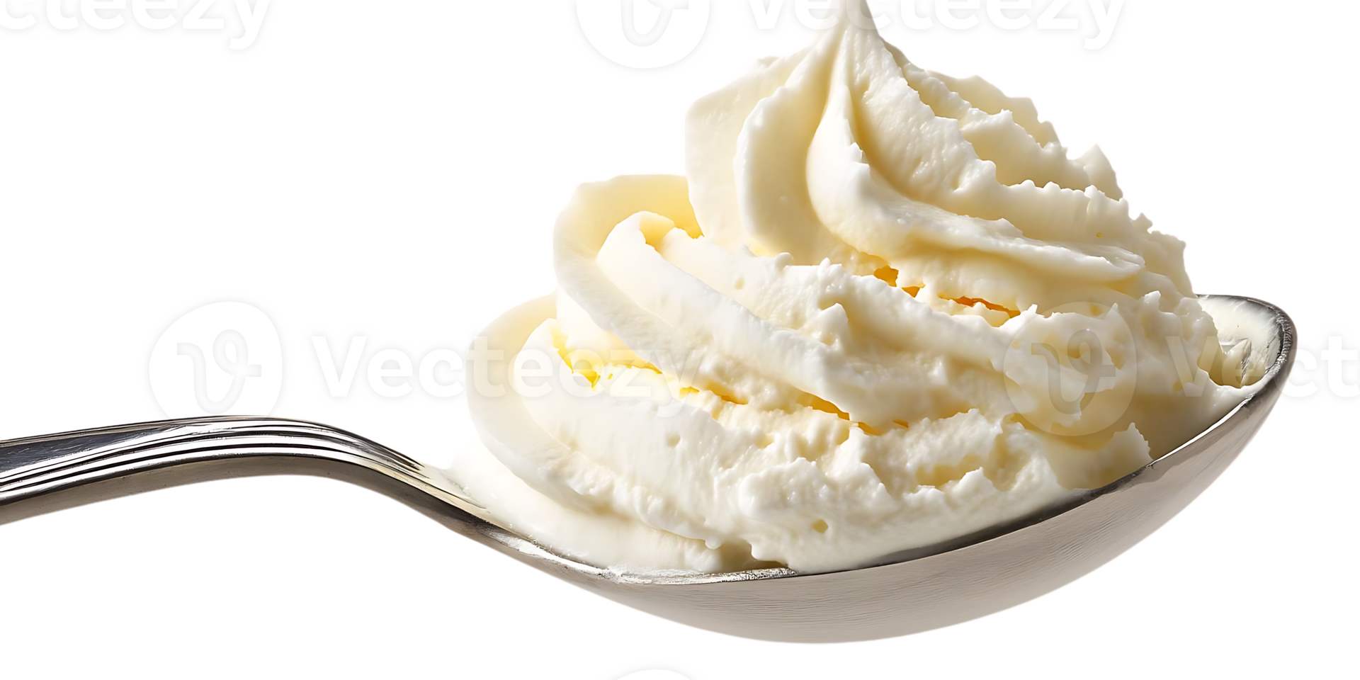 Whipped Cream Spoon Deliciously Scooped on Transparent Background png