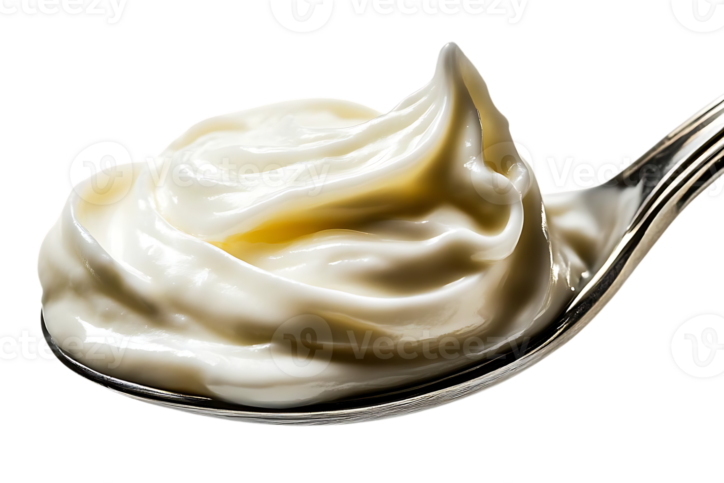 Creamy Whipped Topping in Spoon, Perfect for Desserts, Smooth and Delicious, Transparent Background, Isolated, Closeup Photography png