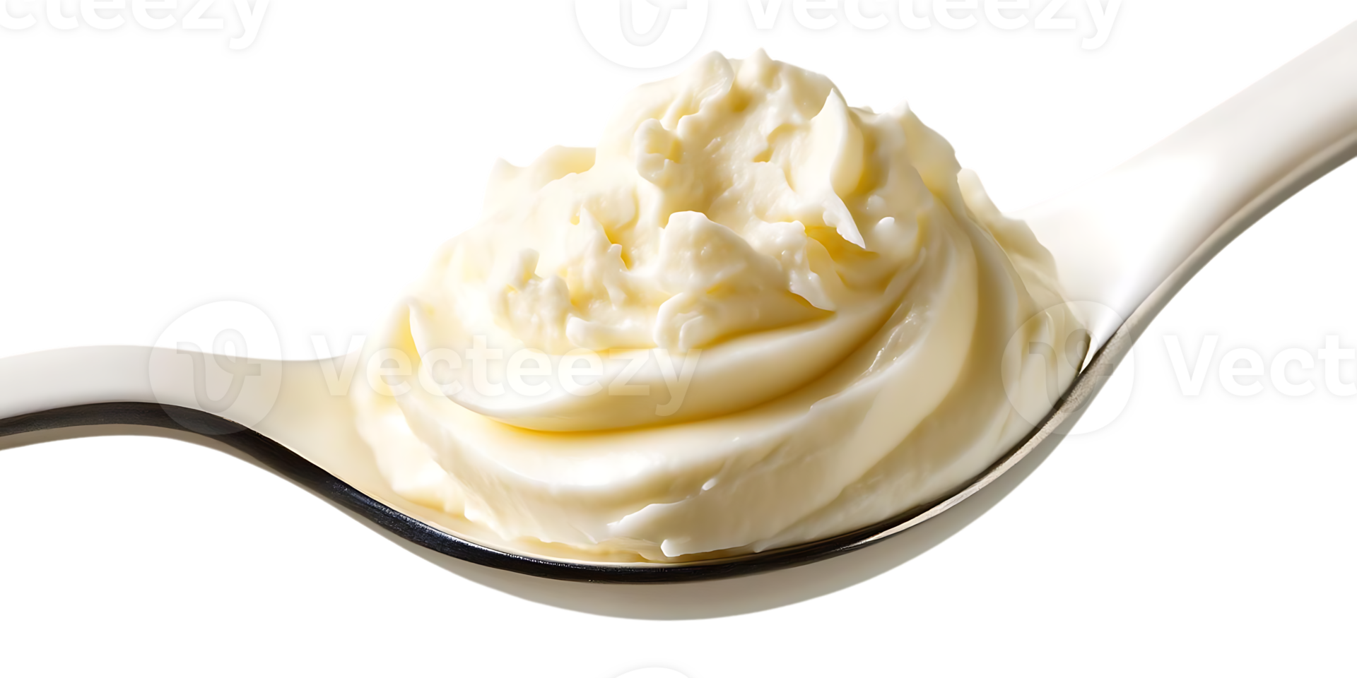 Creamy Whipped Topping in a Spoon, Transparent Background png