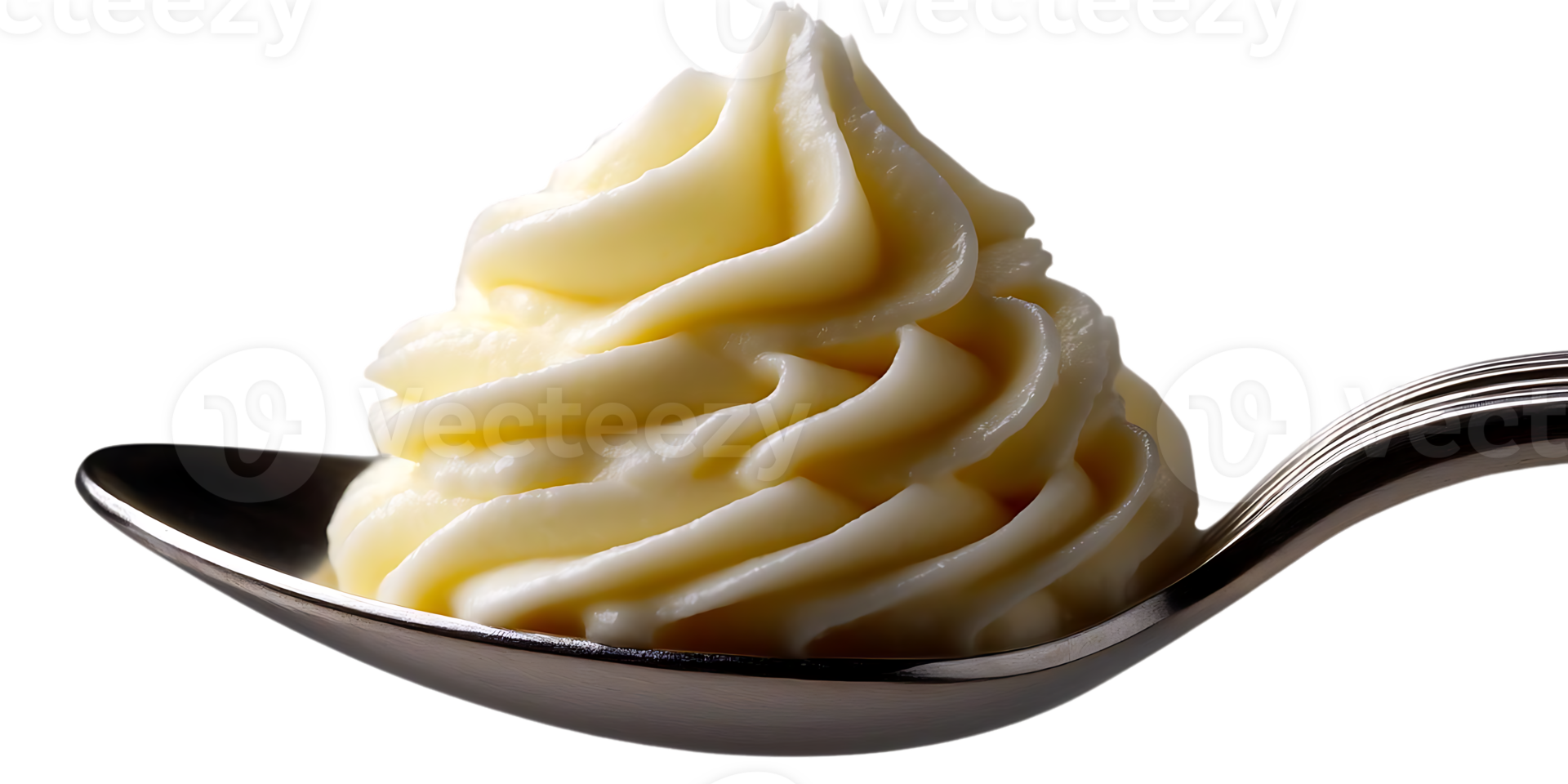 Creamy Butter Swirled in a Spoon with a Transparent Background png
