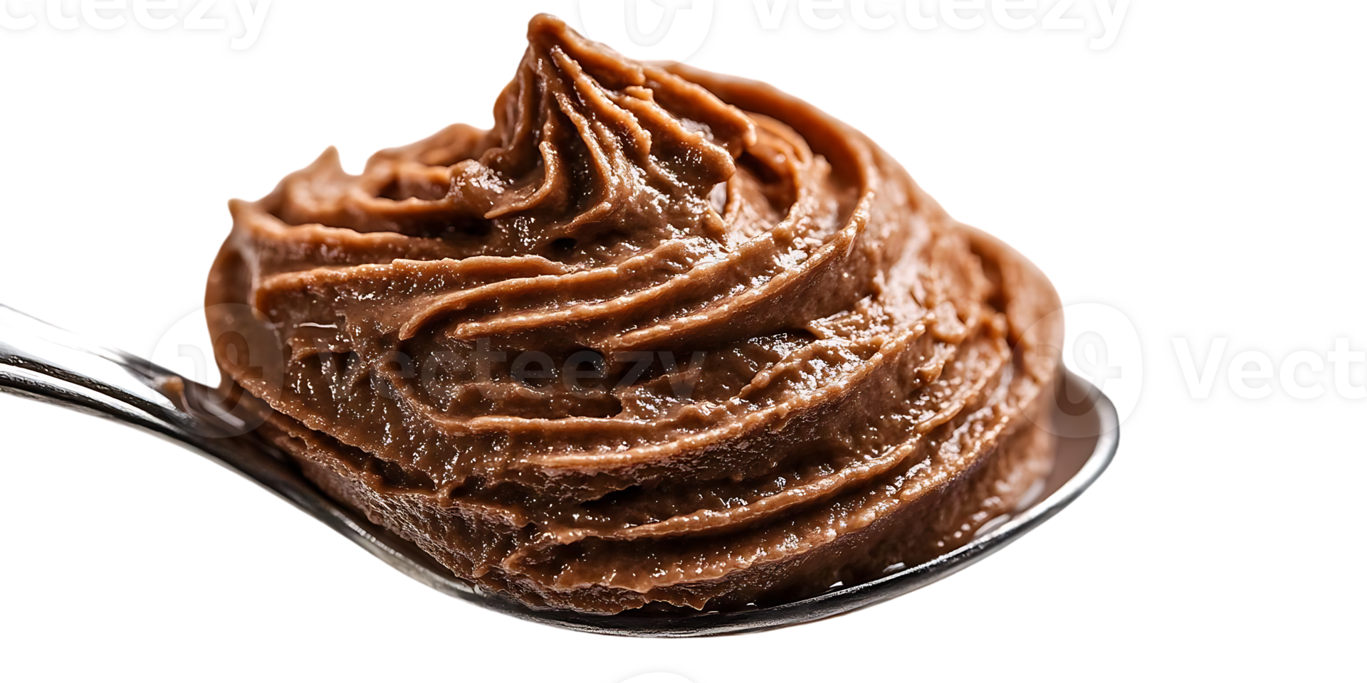 Chocolate Mousse on a Spoon with Transparent Background png