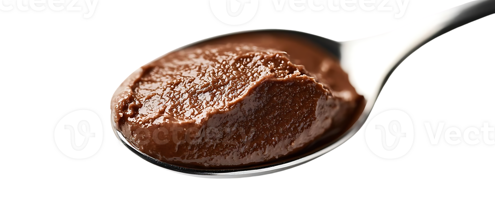 Chocolate Spread in Spoon with a Transparent Background, Rich and Creamy Chocolate Spread on a Spoon png