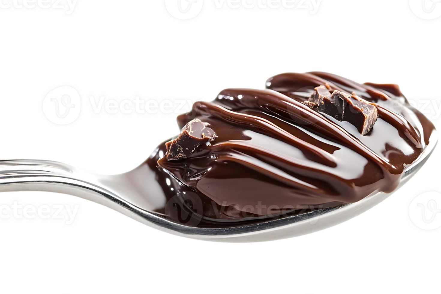 Spoonful of Melted Chocolate with a Transparent Background png