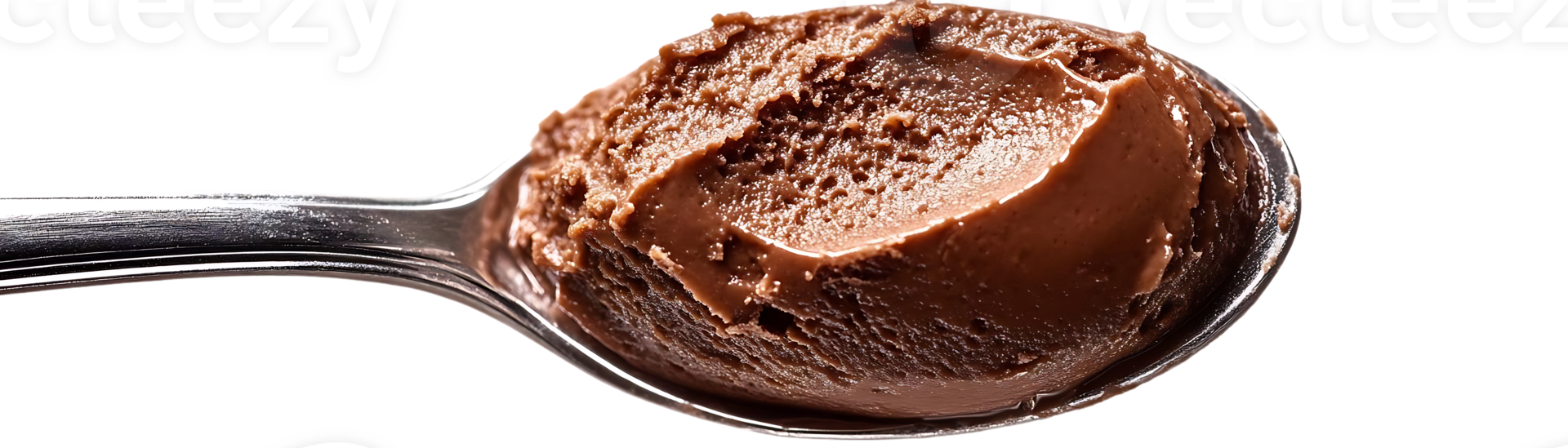 Chocolate Ice Cream on a Spoon with a Transparent Background, Delicious Creamy Treat with a Smooth Texture png