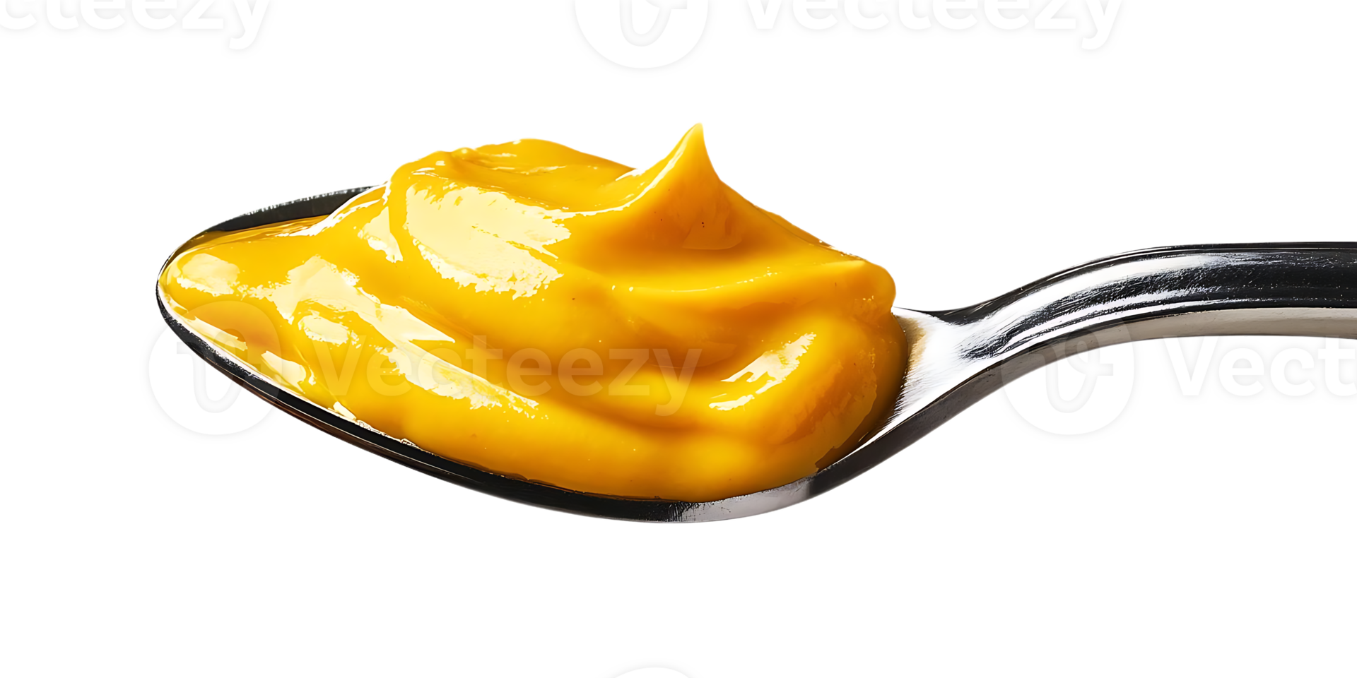 A Spoonful of Yellow Mustard with a Transparent Background png