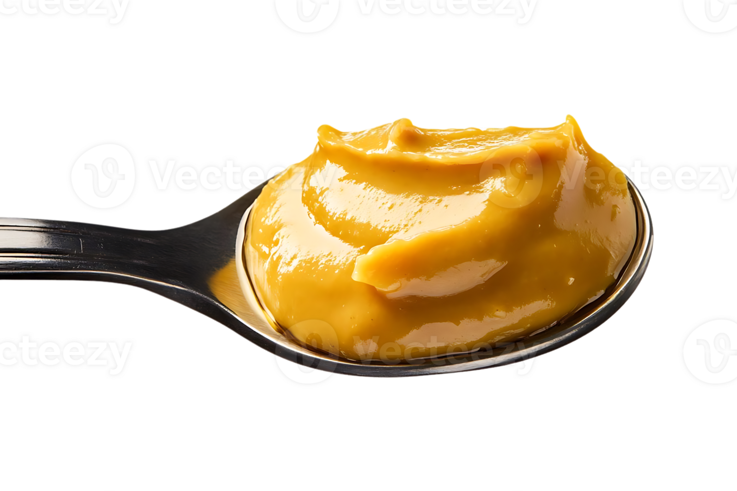 Spoonful of Yellow Mustard on a Transparent Background png