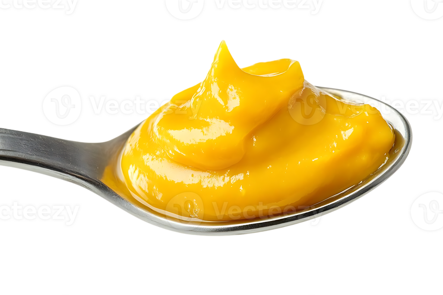 Spoonful of Yellow Mustard with a Transparent Background png