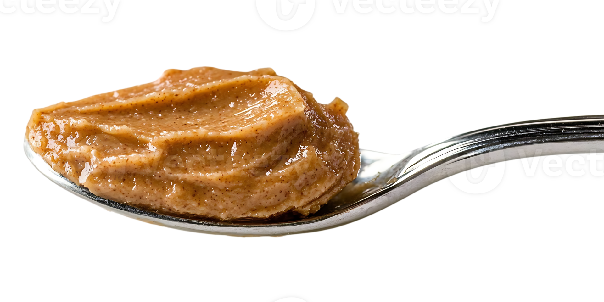 Spoonful of Creamy Almond Butter,  Deliciously Smooth and Rich, Perfect for Breakfast or Snacks, with a Transparent Background png