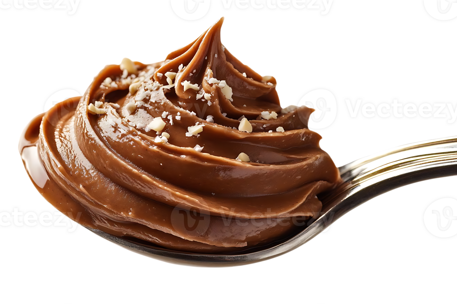 Chocolate Hazelnut Spread on a Spoon with a Transparent Background png
