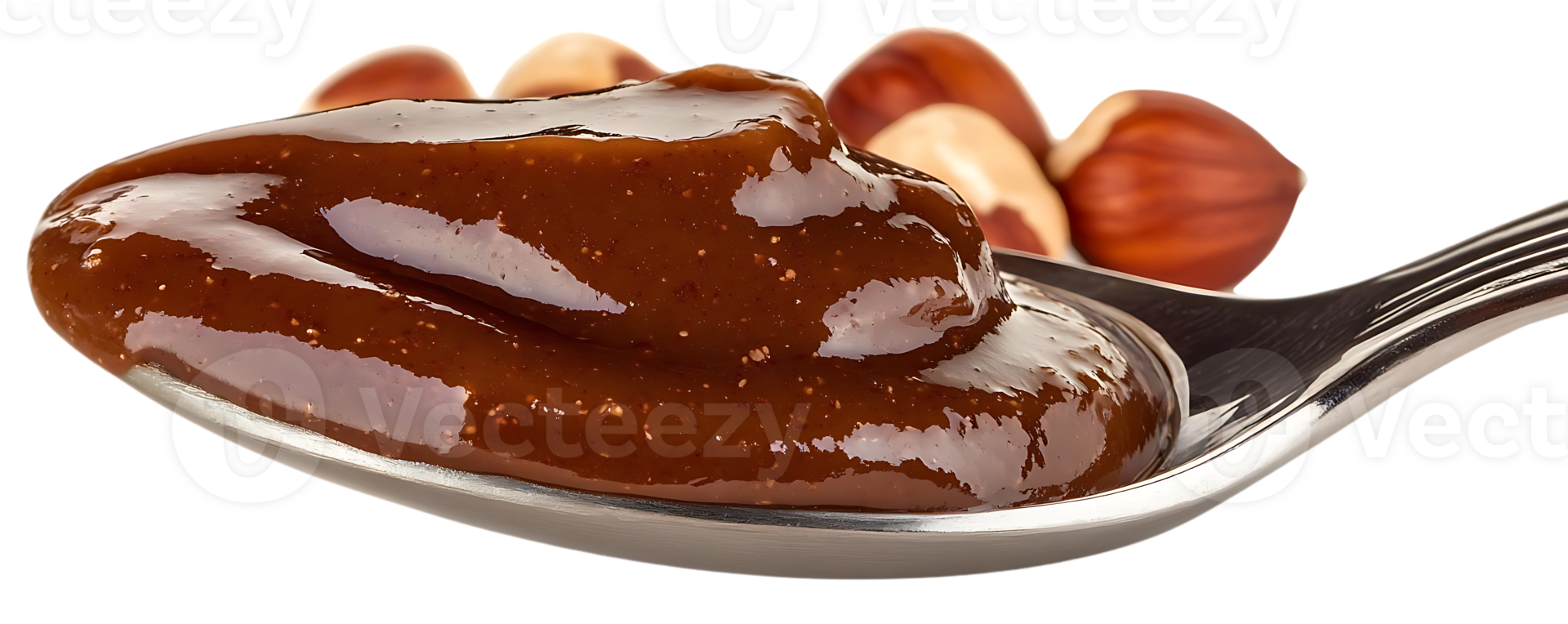 Hazelnut Spread on Spoon with a Transparent Background png