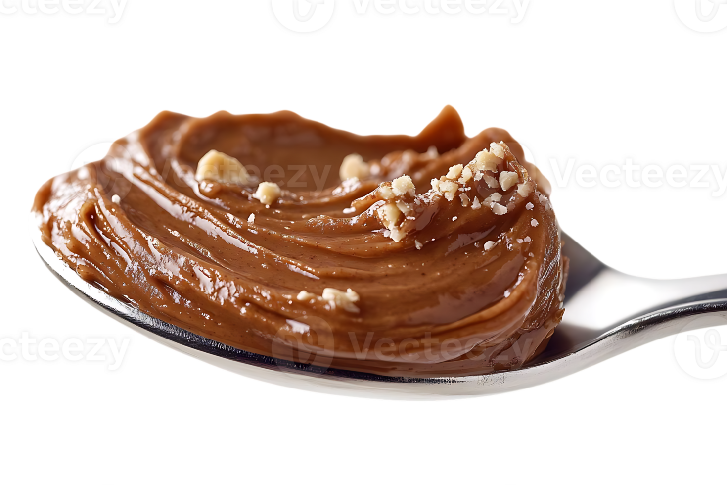 Spoonful of Creamy Nut Butter with a Transparent Background png