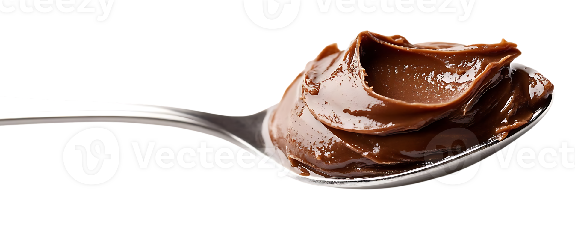 A Spoonful of Rich, Creamy Chocolate Spread with a Transparent Background png