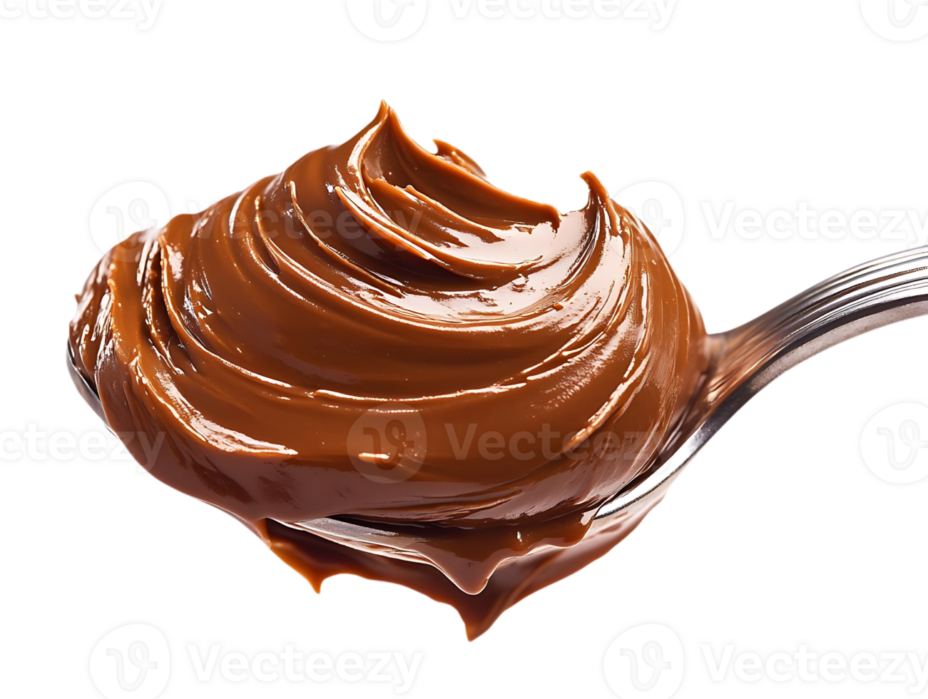Chocolate Spread on Spoon, Delicious and Creamy, with Transparent Background png