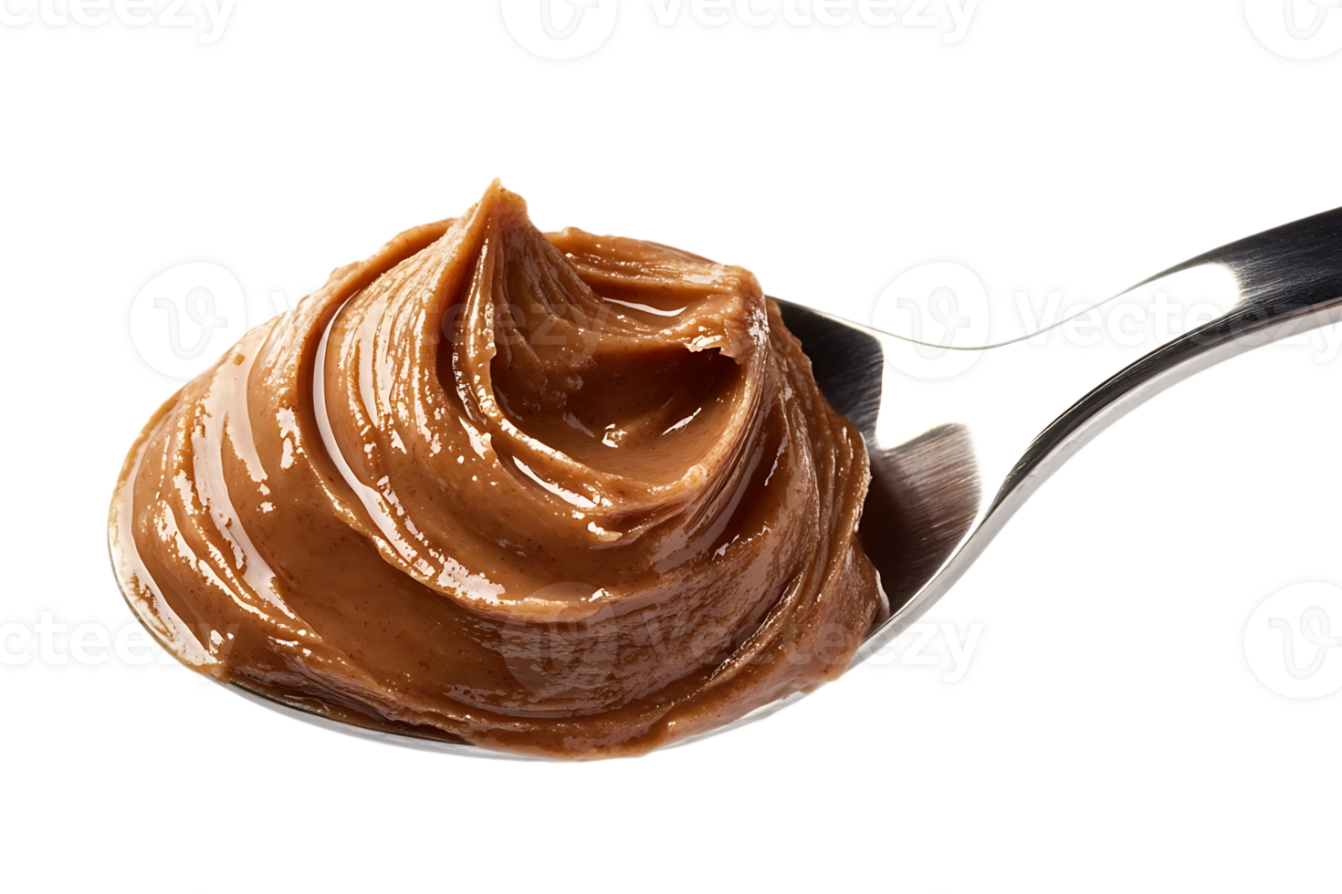 Spoonful of Creamy Almond Butter with a Transparent Background png