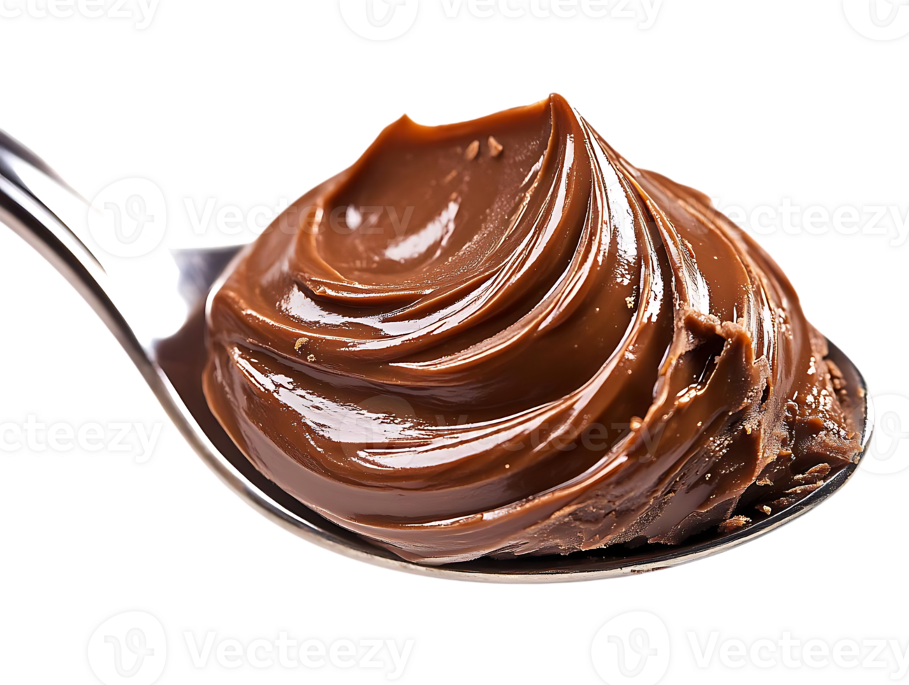 Chocolate Spread on Spoon with a Transparent Background png