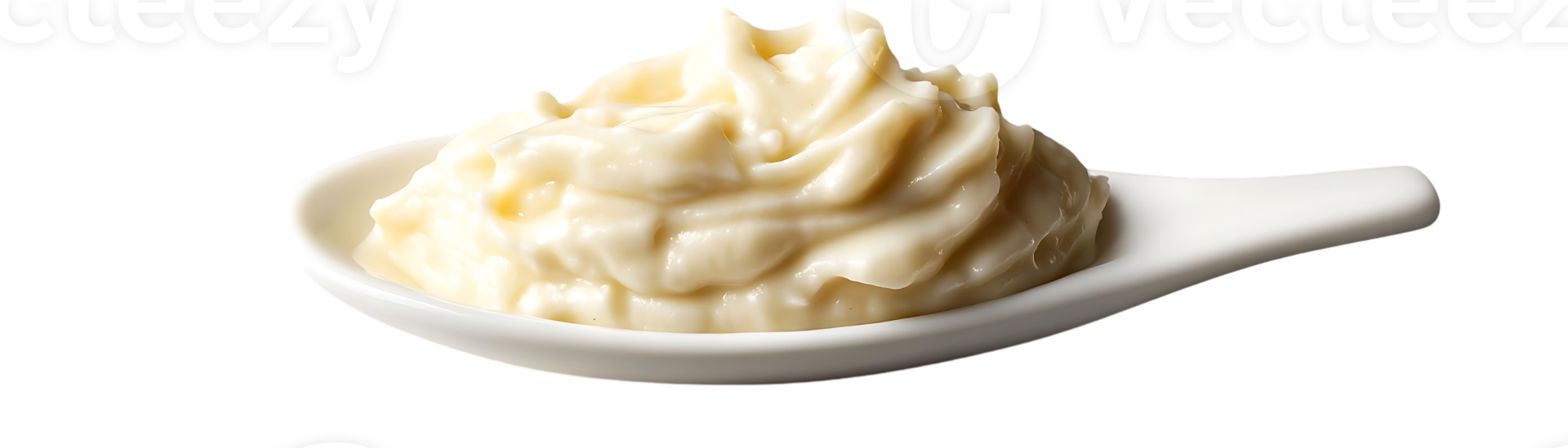 Creamy, Delicate, Whipped Texture in a White Spoon with Transparent Background png