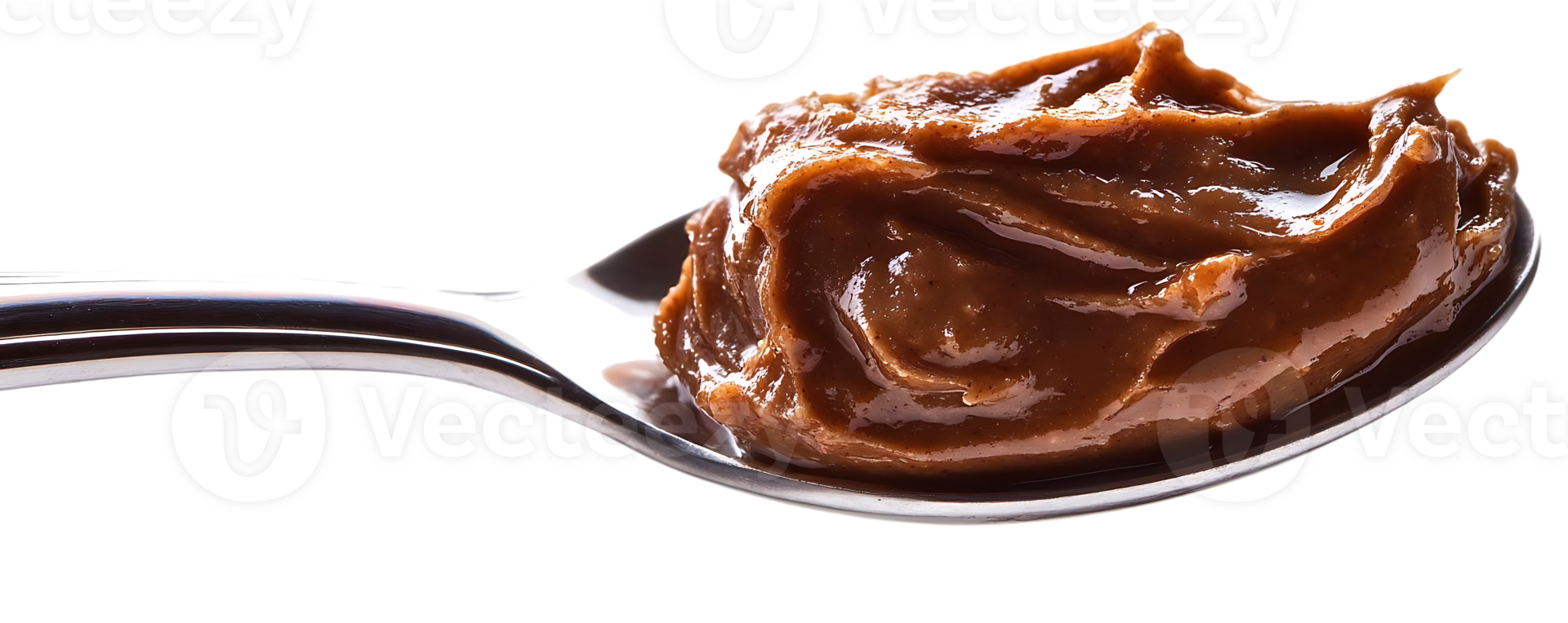 A Spoonful of Rich, Creamy Chocolate Spread on a Transparent Background png