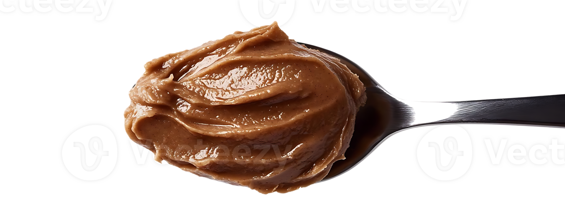 A Spoonful of Creamy Almond Butter with a Transparent Background png