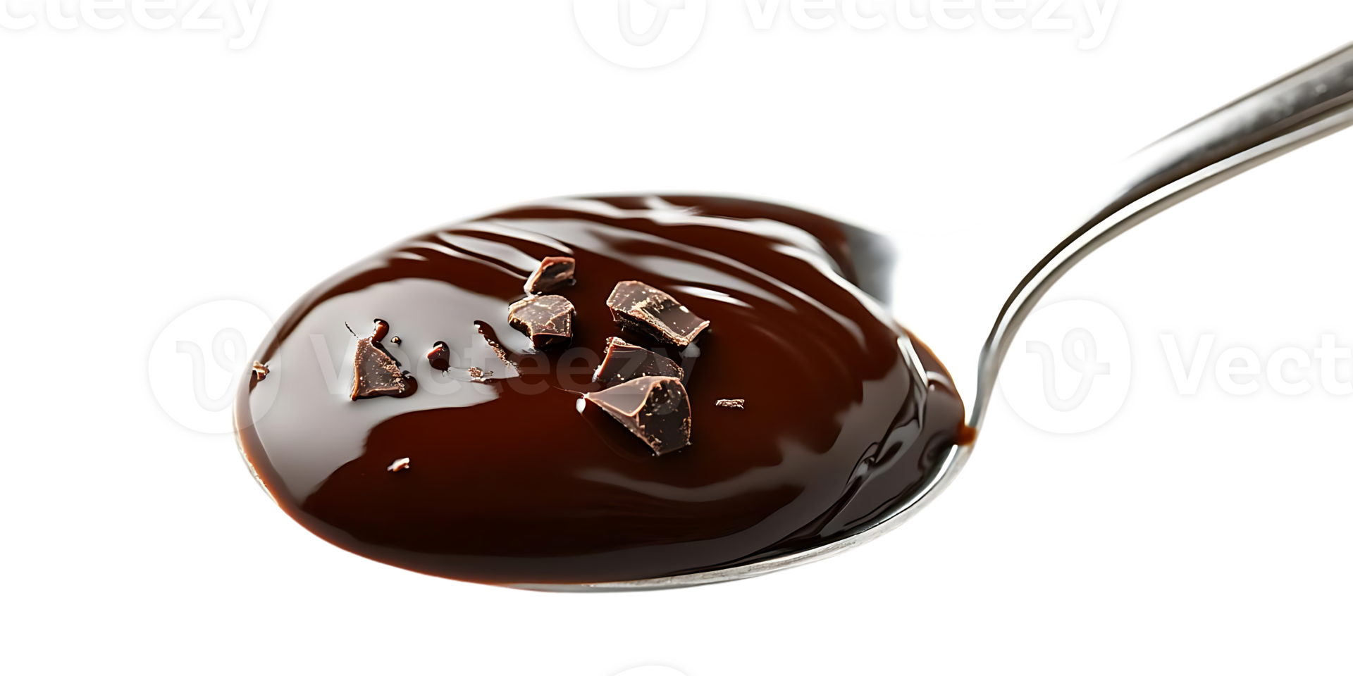 Chocolate Melts on Spoon with Transparent Background png