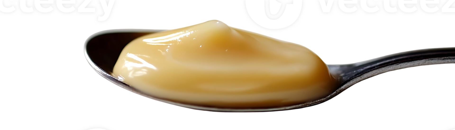 A Spoonful of Creamy, Golden Honey with a Transparent Background png