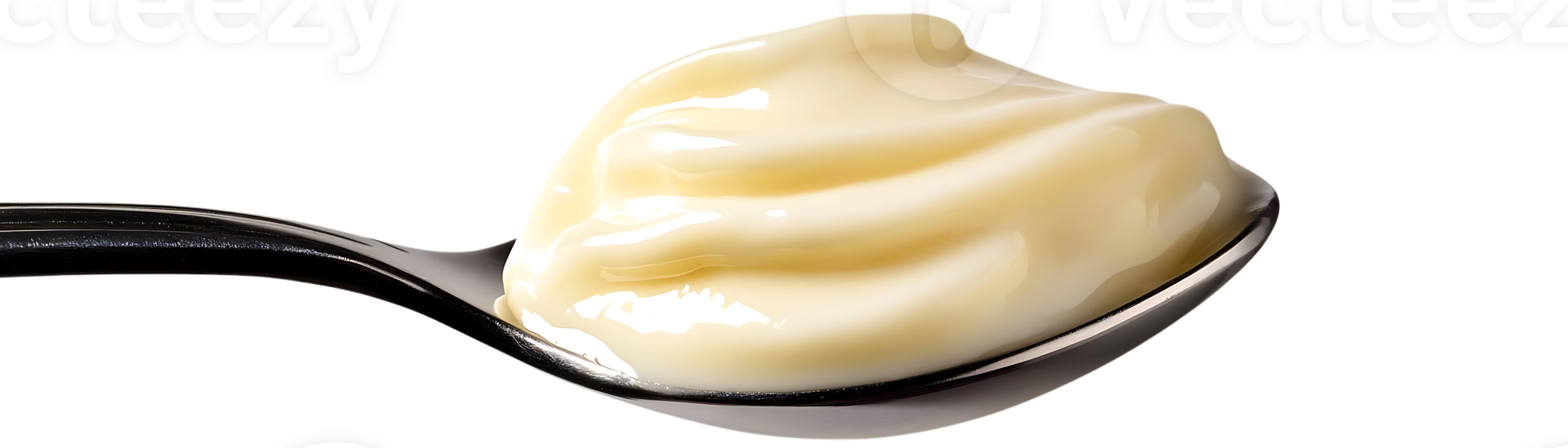 Creamy White Substance in Spoon with Transparent Background png