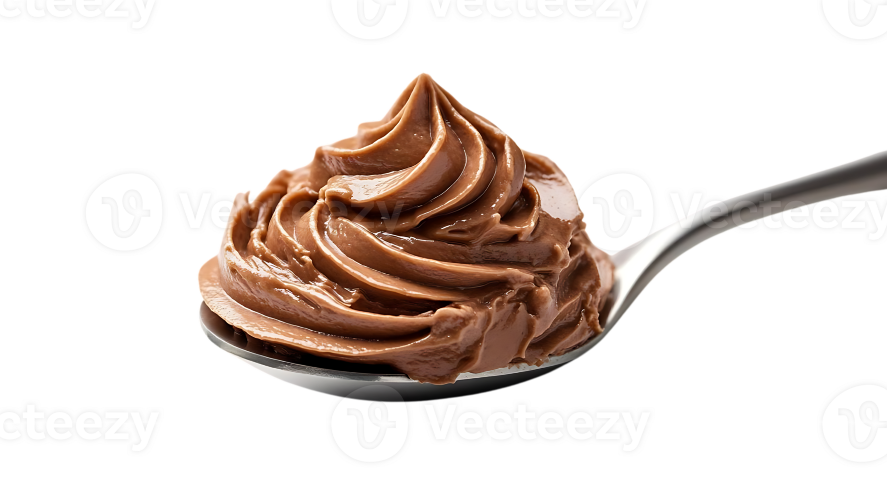 Delicious Chocolate Swirl on a Spoon with a Transparent Background png