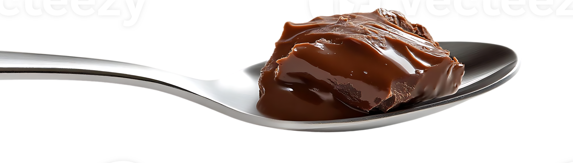 Melting Chocolate on a Spoon with Transparent Background png