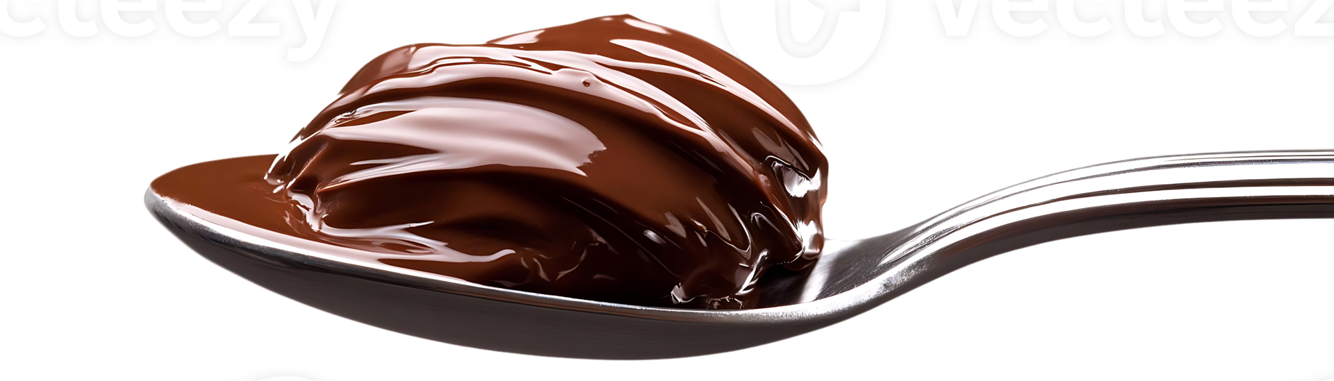A Rich and Melty Treat on a Silver Spoon, Transparent Background png