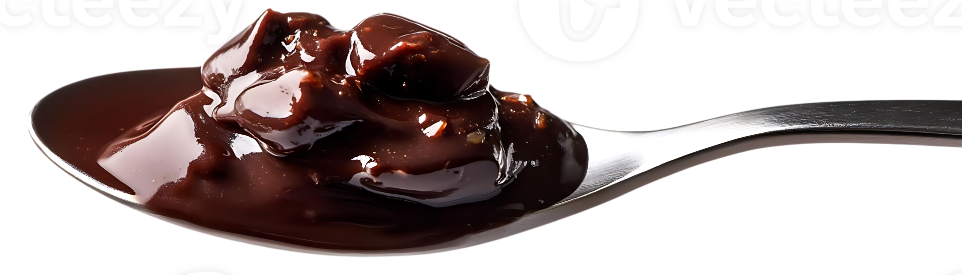 Delicious Chocolate Spread on a Spoon with a Transparent Background png