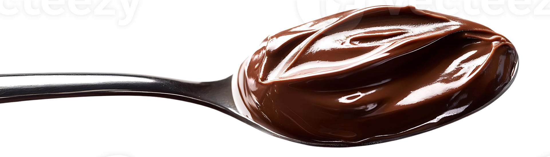 Chocolate Pudding in Spoon with Transparent Background, Delicious Dessert Recipe png