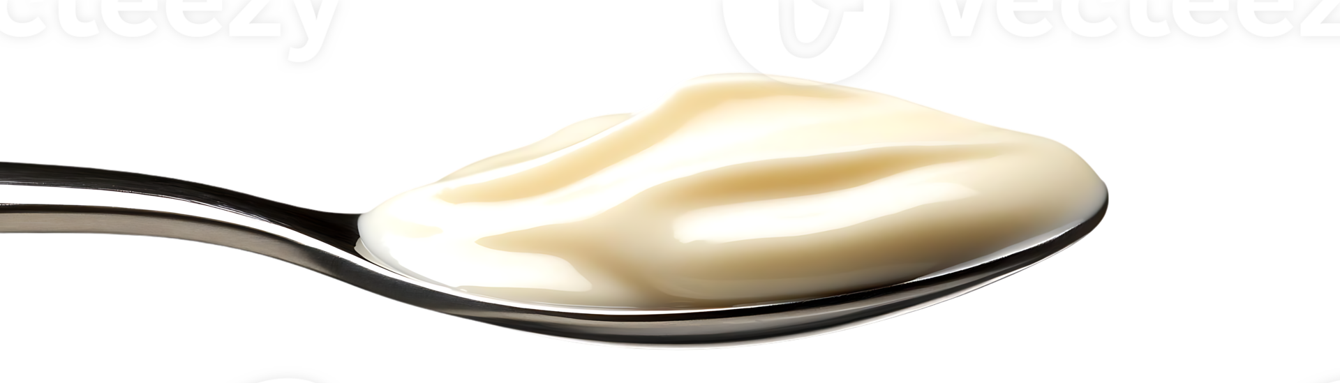 Creamy Mayonnaise on a Spoon with a Transparent Background png