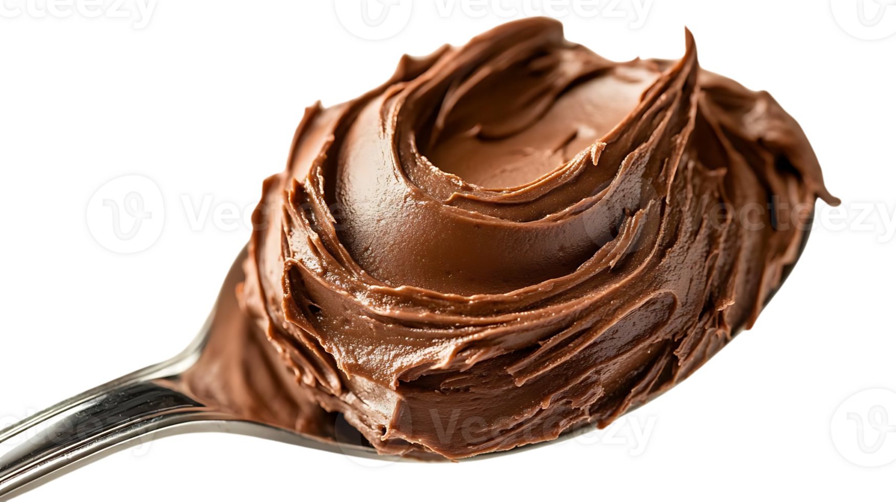Delicious Chocolate Spread on a Spoon with a Transparent Background png