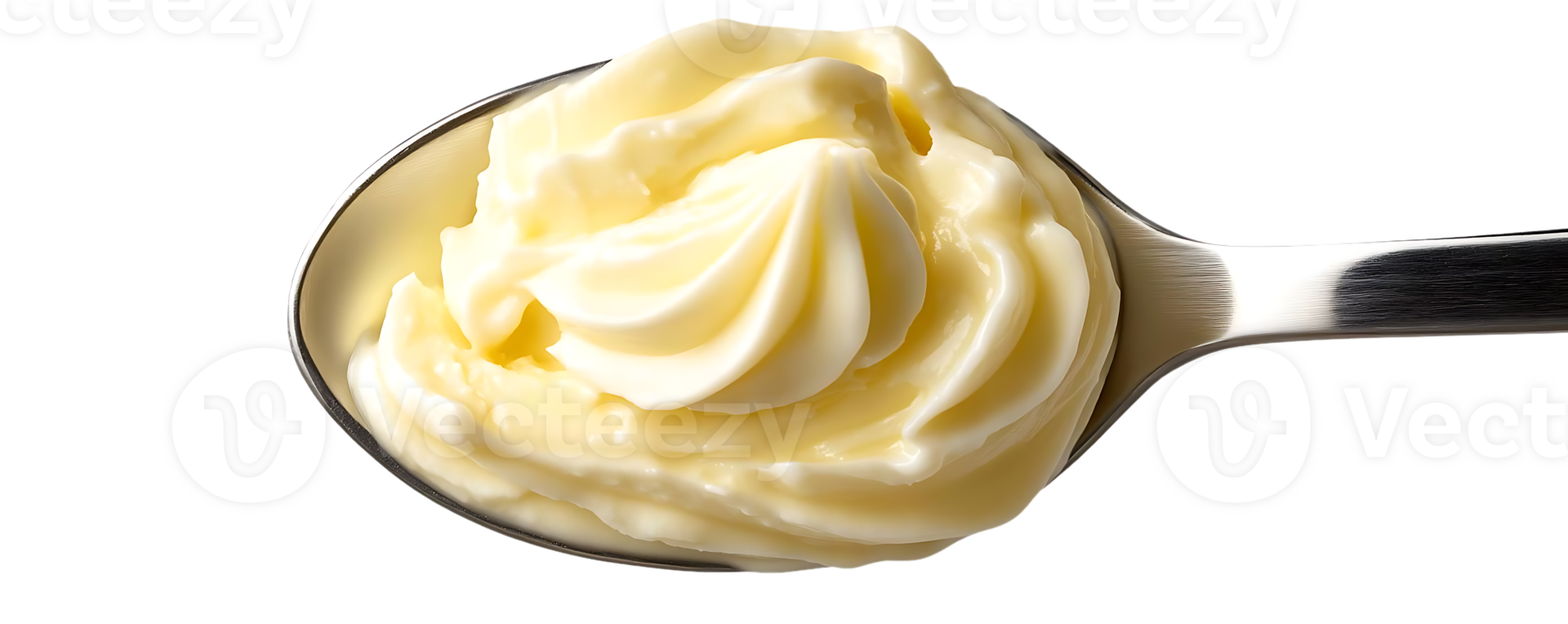 Creamy Butter Swirled in a Spoon, a Culinary Delight with Transparent Background png