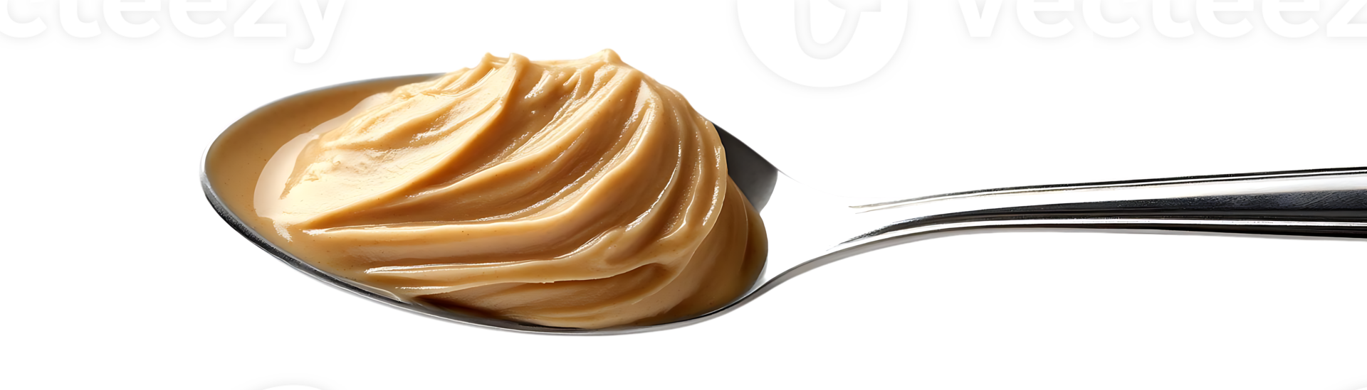 Peanut Butter in a Spoon, Swirling Deliciously with a Transparent Background png