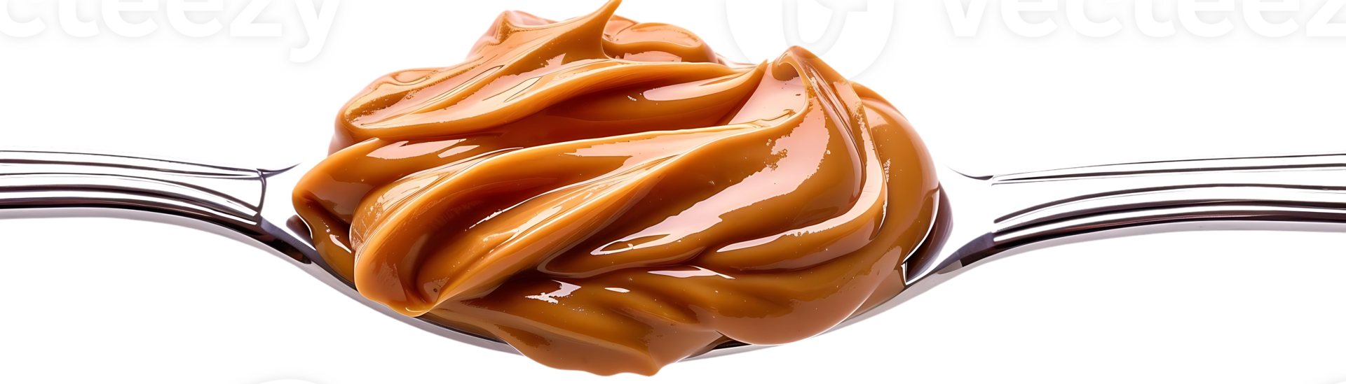 Caramel on a Fork, a Delicious Treat with a Transparent Background png