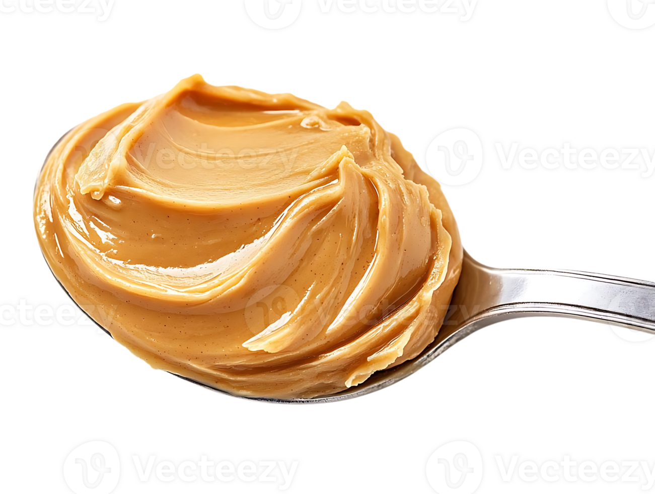 Peanut Butter Swirled in Spoon on Transparent Background png