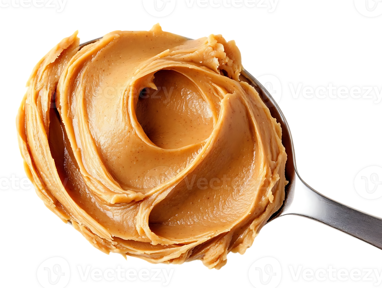 Peanut Butter Swirled in a Spoon on a Transparent Background png