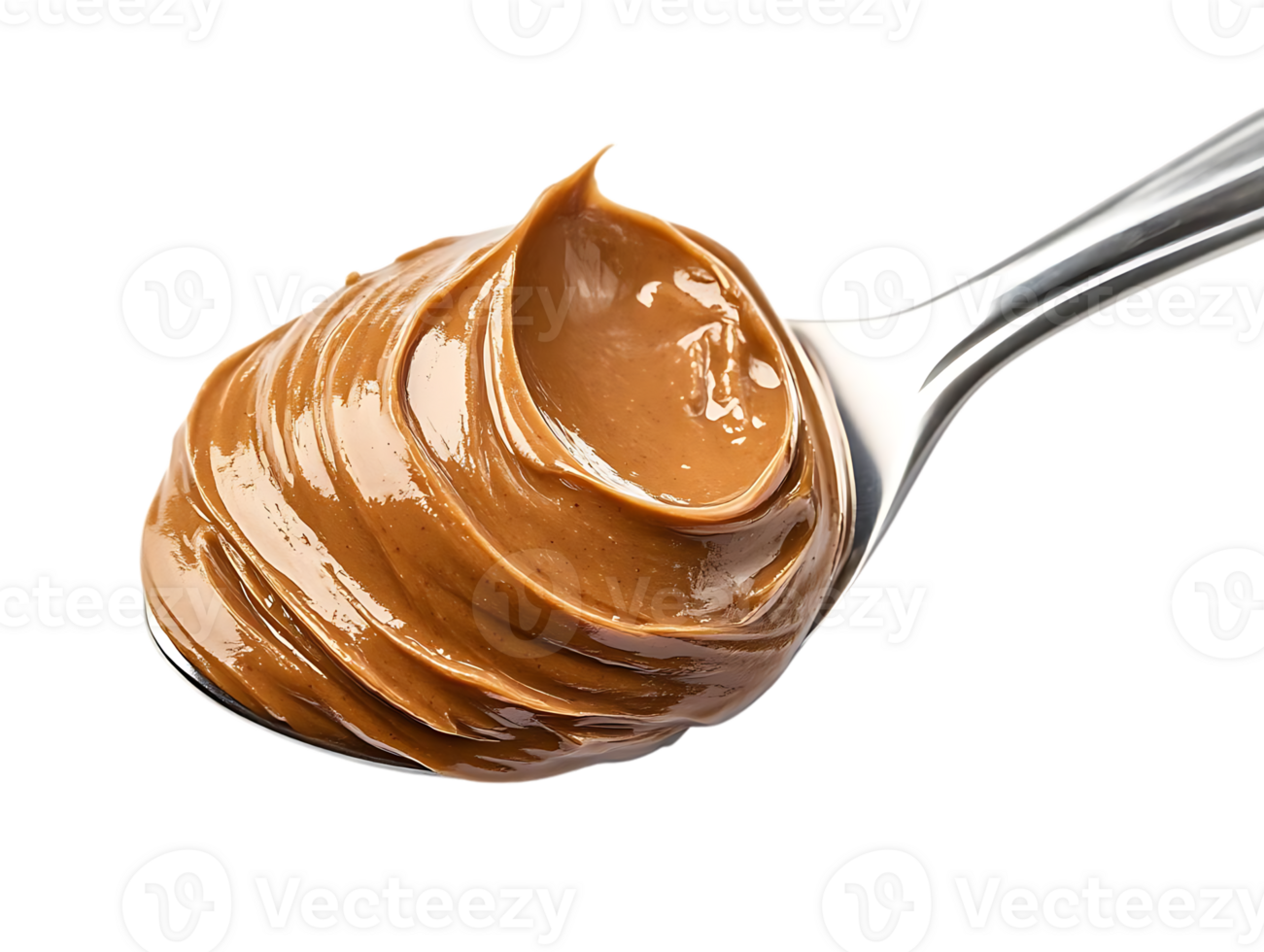 Peanut Butter Swirled on a Spoon with a Transparent Background png