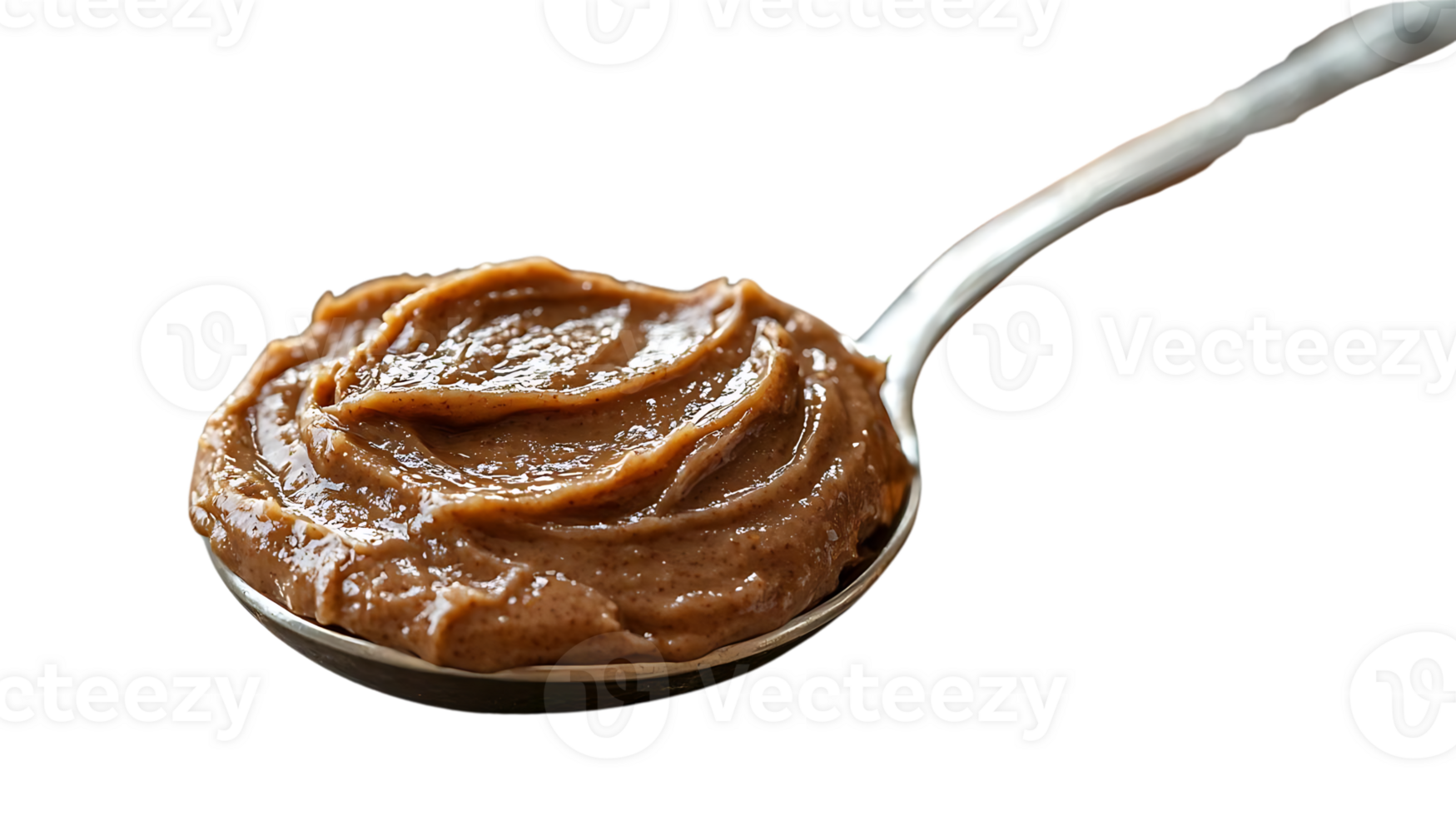 Spoonful of Smooth Almond Butter with a Transparent Background png