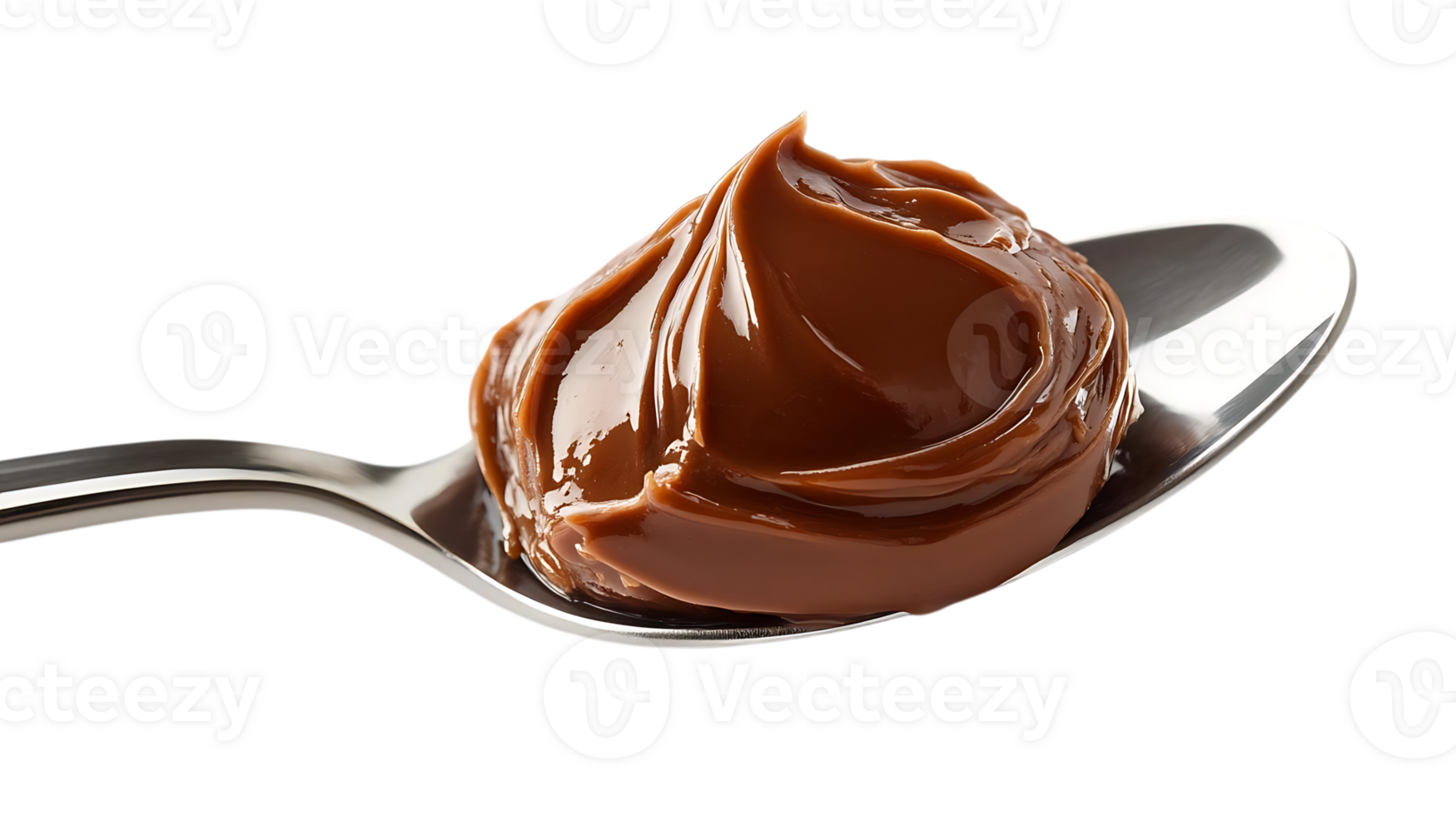 Delicious Chocolate Spread on a Spoon with a Transparent Background png