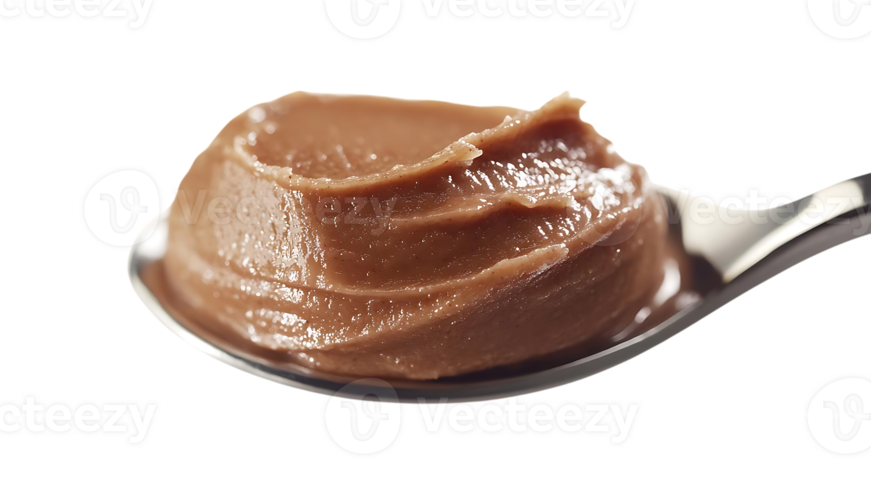 A Spoonful of Smooth, Rich Chocolate Spread with a Transparent Background png