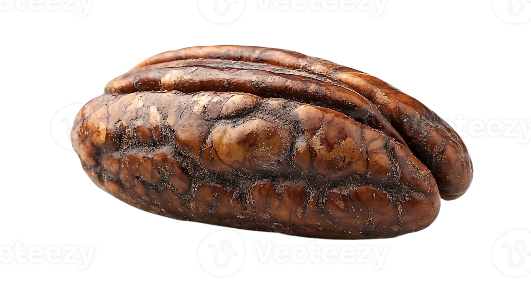 A Single Pecan Nut with a Transparent Background, Isolated on Black png