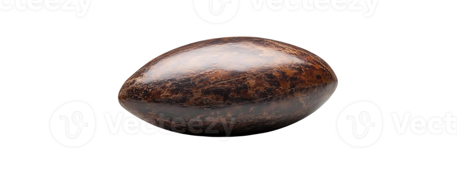 A Smooth, Brown, Opaque, Polished, Oval-Shaped Stone with a Transparent Background png