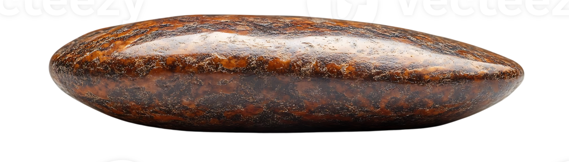 Polished Brown Stone with Transparent Background, Isolated on Black for Graphic Design and Visuals png