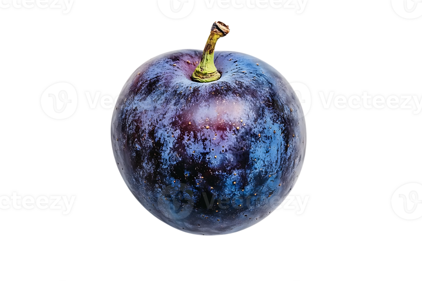 A Single Plum with a Transparent Background, a Close-up View of a Ripe Plum with a Smooth, Glossy Skin and a Delicate Bloom png