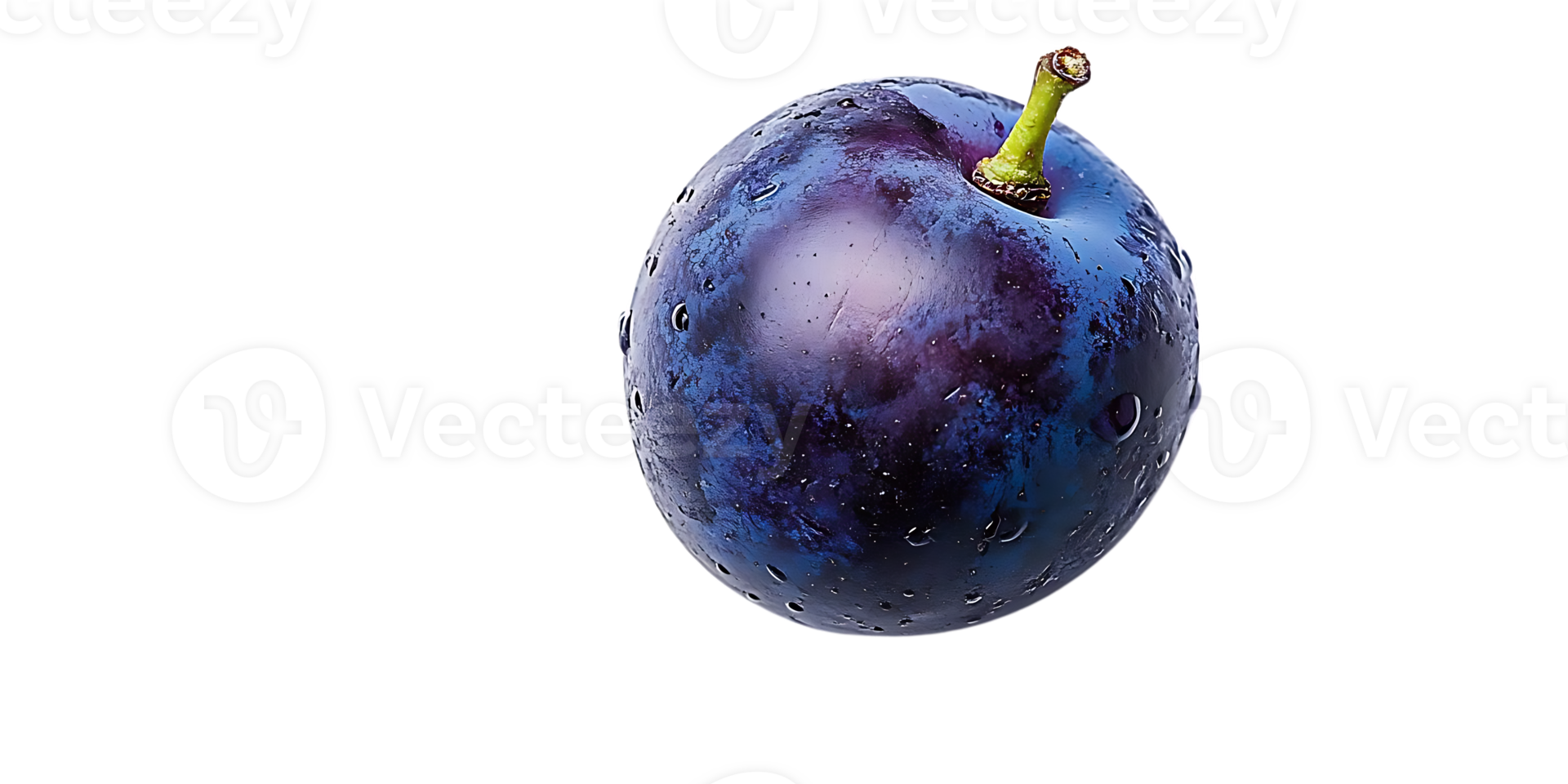 Fresh Plum with Dewdrops on a Transparent Background png